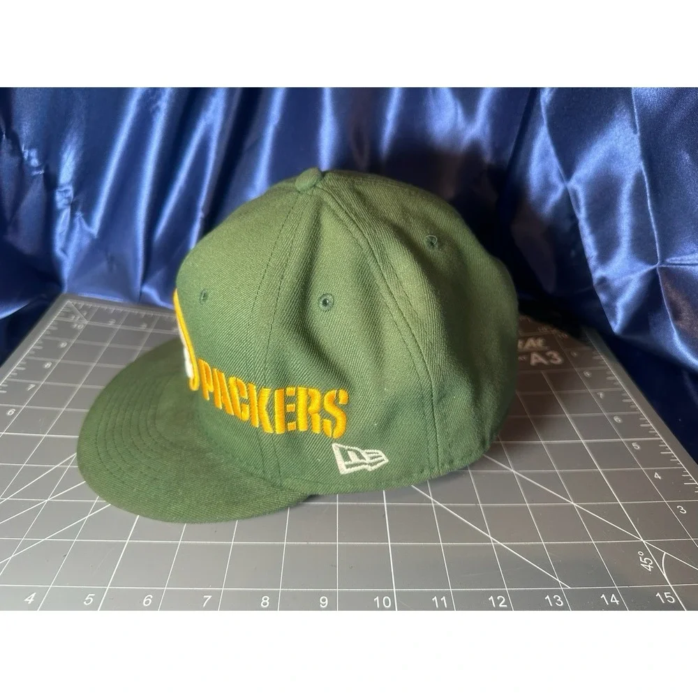 New Era Green Bay Packers NFL Football 59FIFTY Used Fitted Hat Size 7 5/8" - Picture 2 of 9